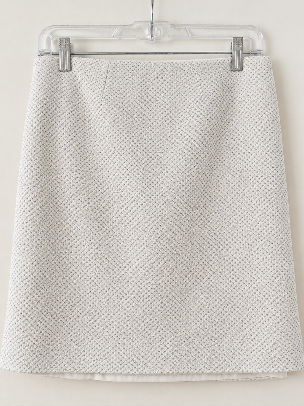 Cynthia Rowley Cream Textured A-Line Skirt